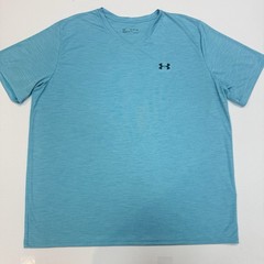 Under Armour T-Shirt Mens 3XL Heatgear V-Neck Loose Aqua Blue Athletic New NWOT