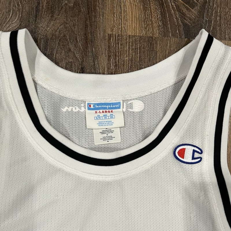 Vintage Champion Blank White Jersey Tank Retro Adult Size 48 XL gallery