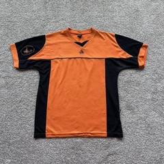 Vintage Nike ACG Scorpion Shirt Y2K Orange Black V-Neck Jersey Mesh Top Size S