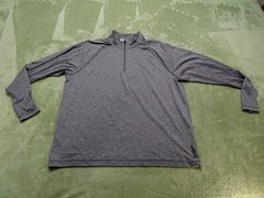 Reebok PlayDry Gray Long Sleeve 1/4 Zip Active Golf Pullover Mens Size Large