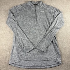 Nike Dri-FIT Running Pullover Mens Small Gray Half Zip Thumbholes 857820-021