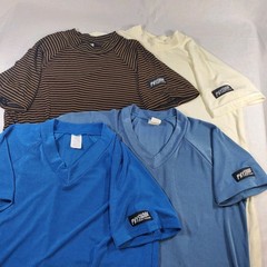 Physique Body Ware Shirt Lot Men L/XL 4pc Stretch Tees Mock & V-neck Made in USA