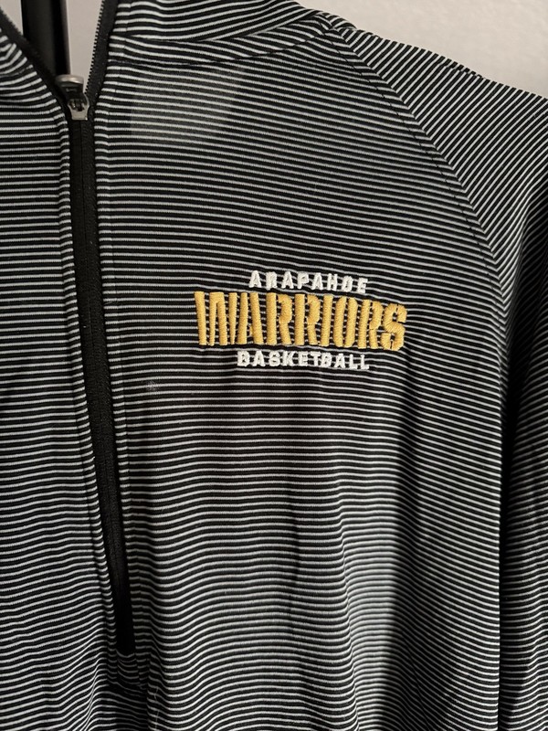 Under Armour HeatGear Men's Warriors Basketball Striped 1/4 Zip Mock Pullover XL gallery