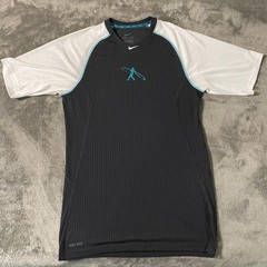 Nike Dri-FIT Shirt Mens Medium Black White Baseball Raglan Athletic Jersey Top