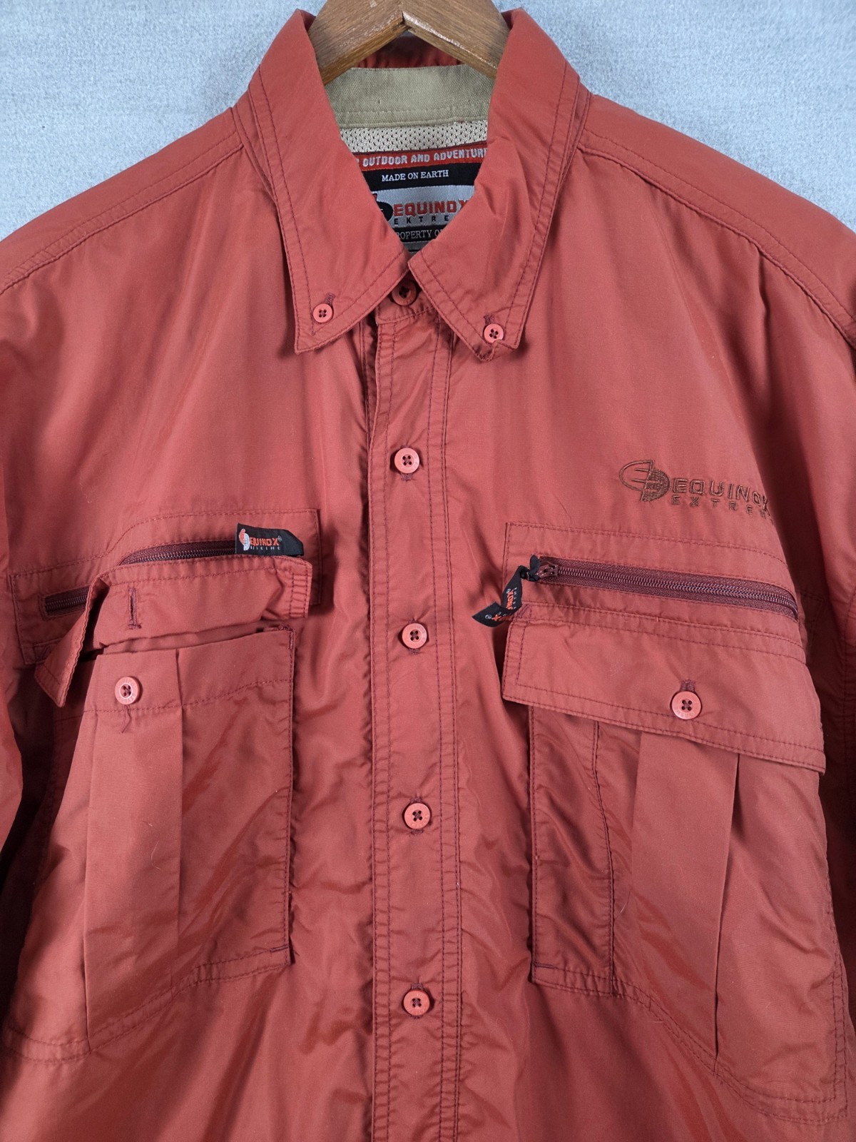 Equinox Extreme Outdoor Adventure Hiking Shirt Mens L Active Outdoor Vented Rust gallery