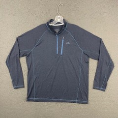 L.L. Bean Pullover Mens Large Slightly Fitted Blue 1/4 Zip Nature Outdoor Dad