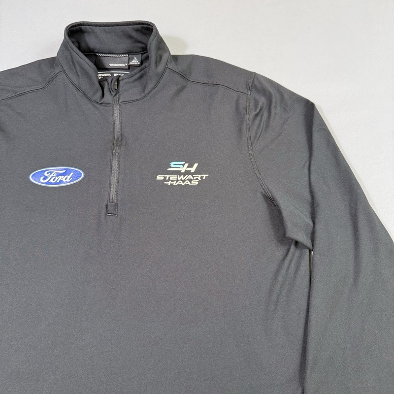 Truewerk B2 Quarter Zip Pullover Mens Large Black Performance Ford Stewart Haas gallery