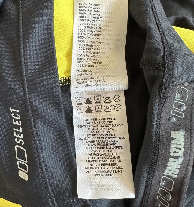 Pearl iZUMi Select Cycling Jersey Unisex Small Black Yellow Short Sleeve 1/4 Zip gallery