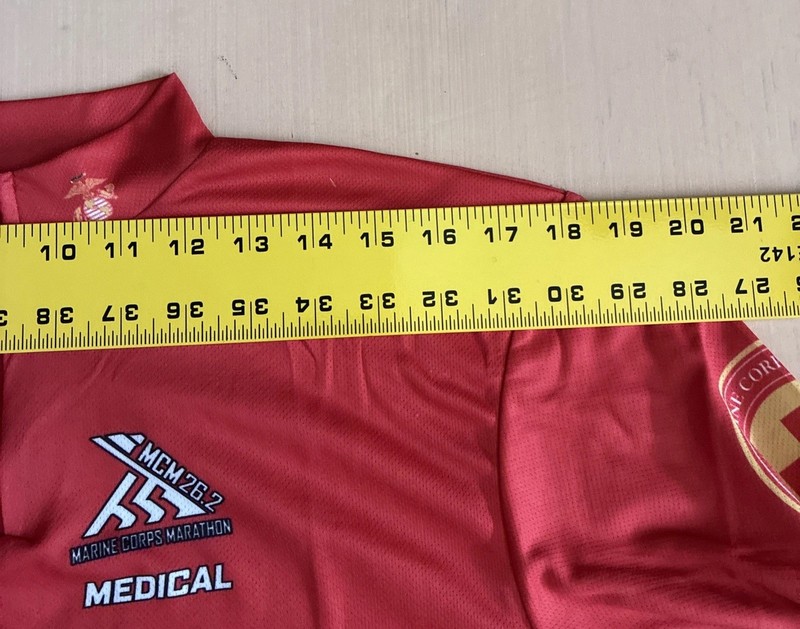 USMC Size M 26TH Marine Corps Marathon 2021 Medical Corpsman 1/4 Zip T-Shirt gallery