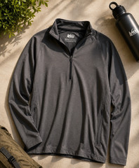 REI Co-Op Quarter Zip Pullover Men’s Medium Gray Performance Stretch Lightweight