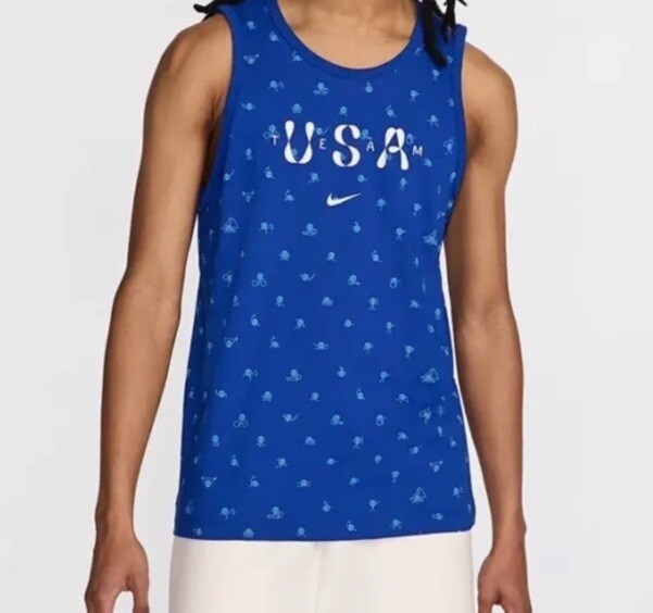 New Nike Team USA Olympic Club Tank Top Vest Blue FN0879 Men’s XS gallery