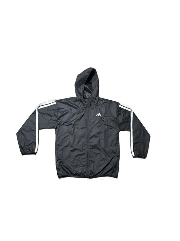 adidas Men's Essentials 3-Stripes Woven Windbreaker Jacket Black gallery