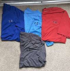 Used Men’s Under Armour T Shirt Lot Of 4 Size Large Various Colors