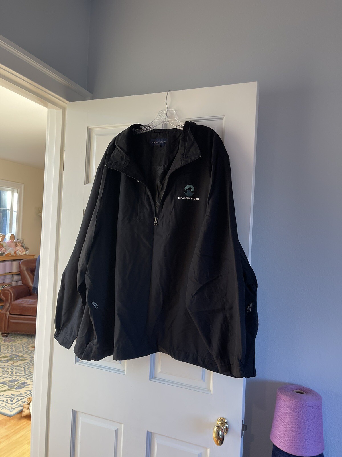 New Port Authority Men's Black Nylon Pullover 1/2 Zip 3XL in Excellent Condition gallery
