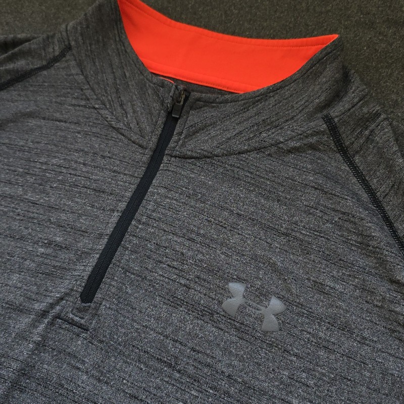 Under Armour HeatGear Shirt Mens 3XL Gray 1/4 Zip Loose Long Sleeve 1242220 gallery