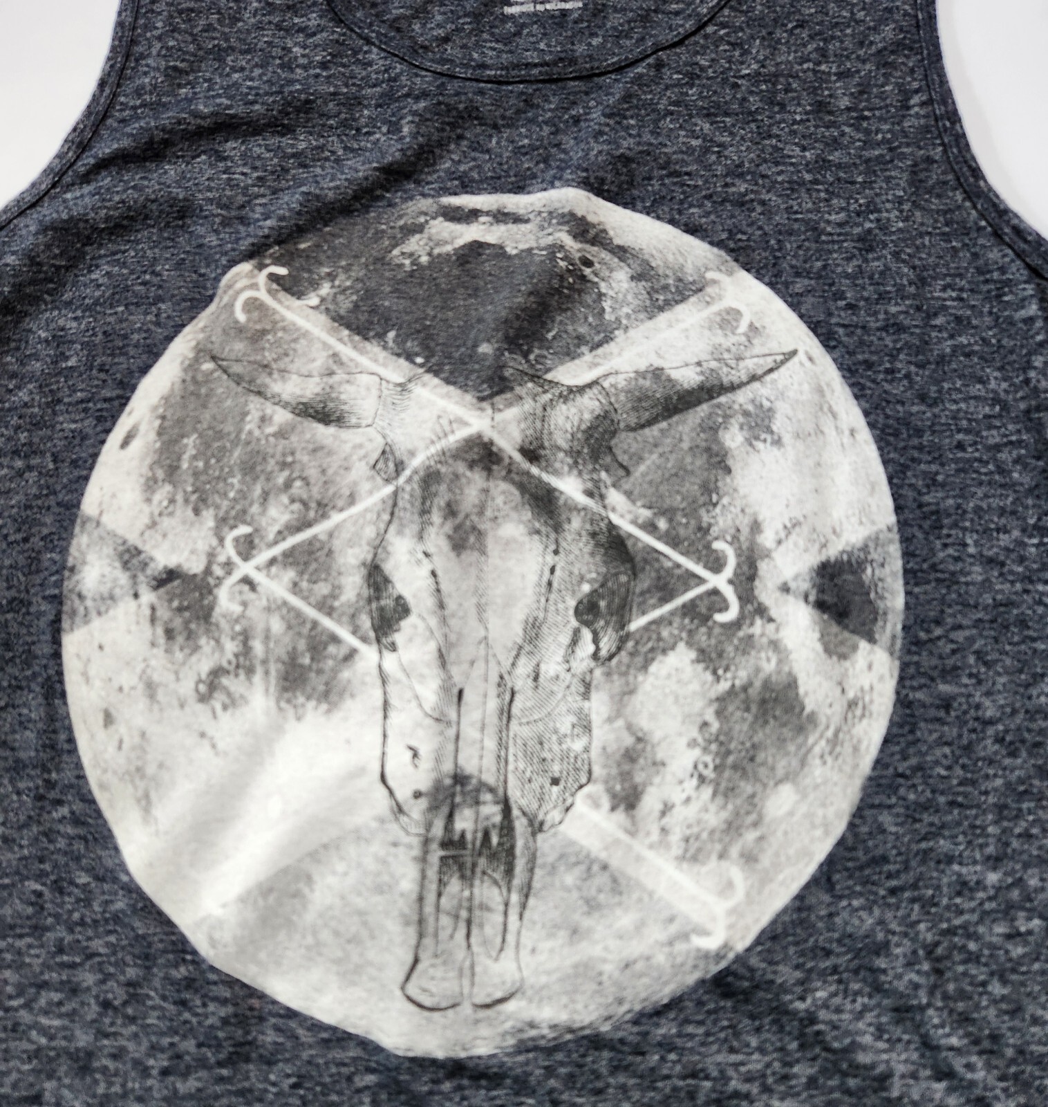 Mossimo Supply Co. Mens Size Large Gray Moon Skull Graphic Tank Top gallery