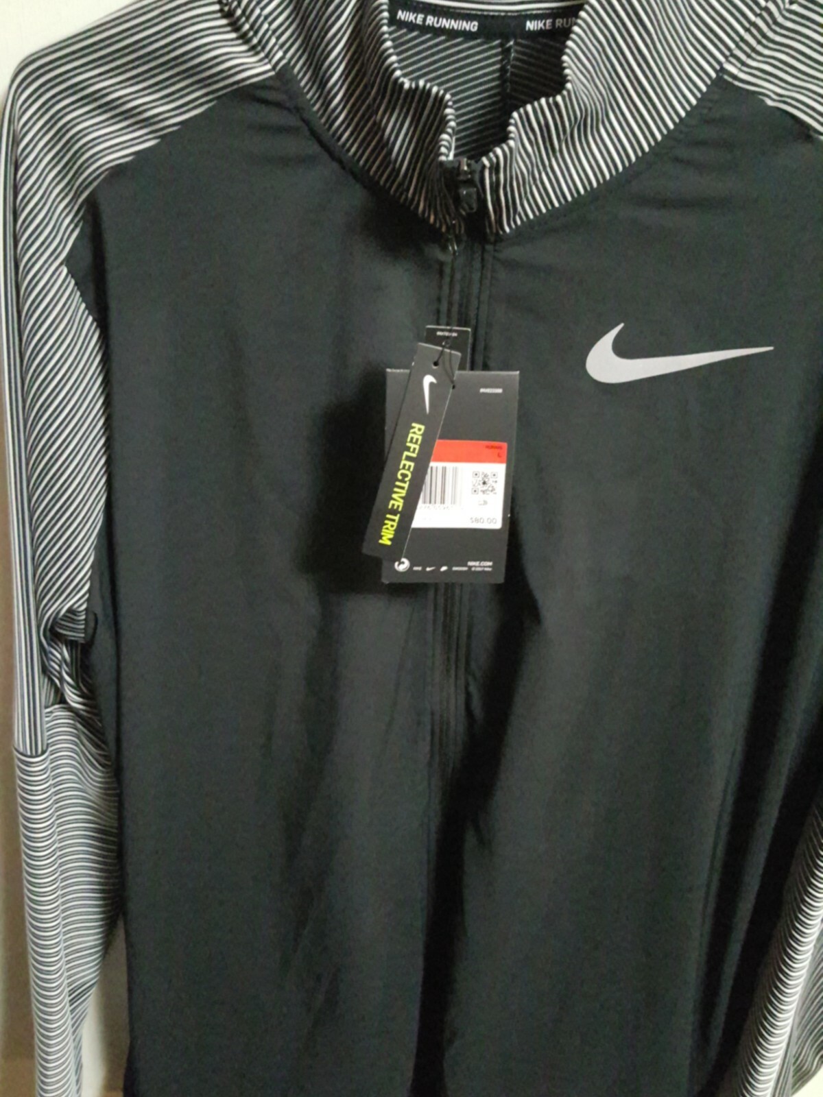 2-Nike Element Men's Dri-Fit Full-Zip Running Top LARGE -BLACK +GREEN-VERY RARE gallery