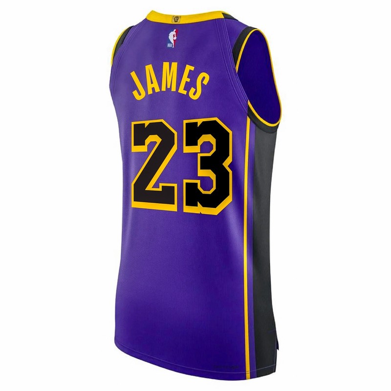 NWT NBA Authentic Lakers LeBron James 23 Statement Edition 17 Rings Jersey Sz 58 gallery