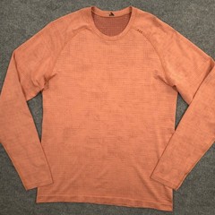 Lululemon Metal Vent Tech Shirt Mens M Disrupted Grid Mulled Wine Long Sleeve