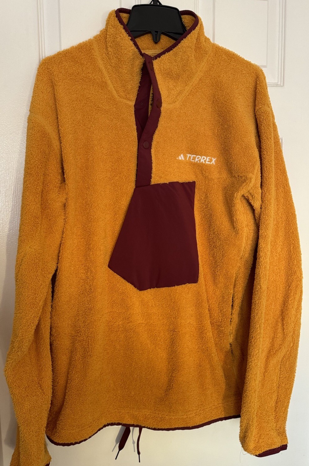 adidas Men’s Large Terrex XPloric High Pile Snap Fleece Pullover Yellow IB1138 gallery