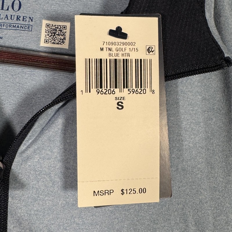 Polo Ralph Lauren Performance Pullover Mens S Blue Heather 1/4 Zip Golf Shirt gallery