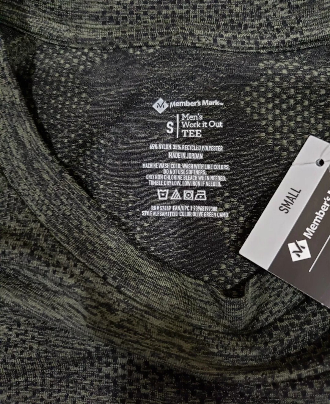 Member's Mark Men Work It Out Tee Olive Green Camo Size Small ~Wicking~Anti Odor gallery