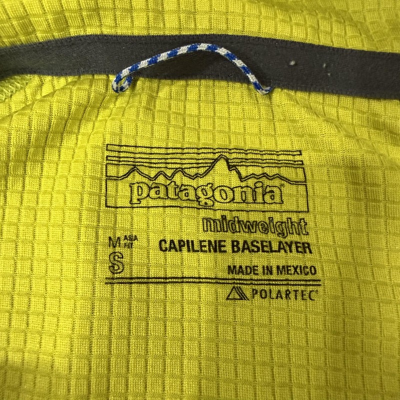 Patagonia Pullover Mens Small Yellow Capilene Midweight 1/4 Zip Baselayer Top gallery