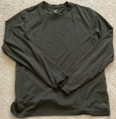 Old Navy Active Go-Fresh Men’s Dark Green Breathable Long Sleeve Crew Neck Tee L
