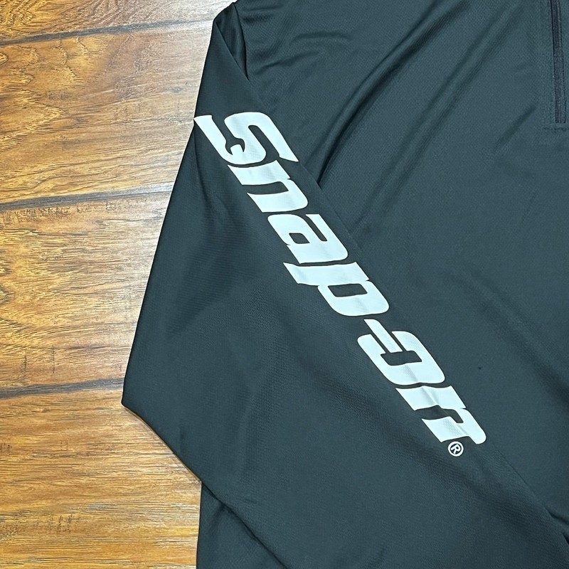 Snap On Tools 1/4 Zip Performance Pullover Long Sleeve Stretch Black Mens XL gallery