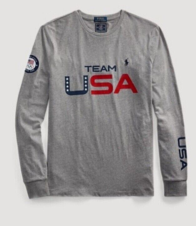 Polo Ralph Lauren USA Olympic Team Patched Heather Top Shirt Mens S gallery