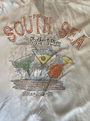 VTG South Sea Rhythm Blues Beach Button Shirt XL Cocktails Tropical Aloha Tiki
