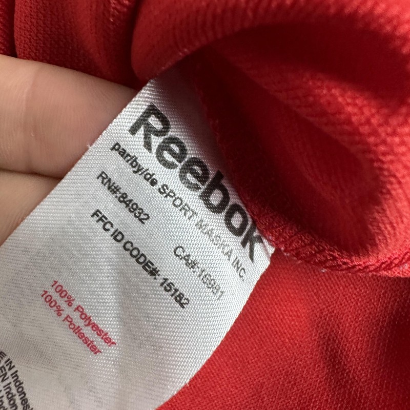 Reebok Shirt Mens Medium Red White Share a Coke Draft Party Jersey Long Sleeve gallery