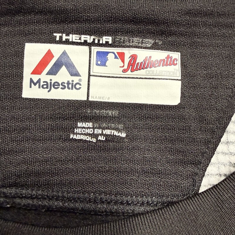 Miami Marlins MLB Majestic Therma Base Mens XL Gray Black Baseball gallery