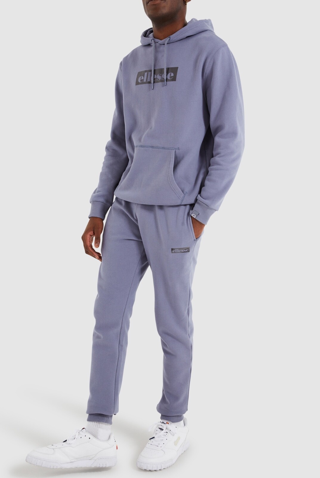 ellesse Mens Full Tracksuit Overhead Hooded Top & Sweat Jogger Set Grey gallery