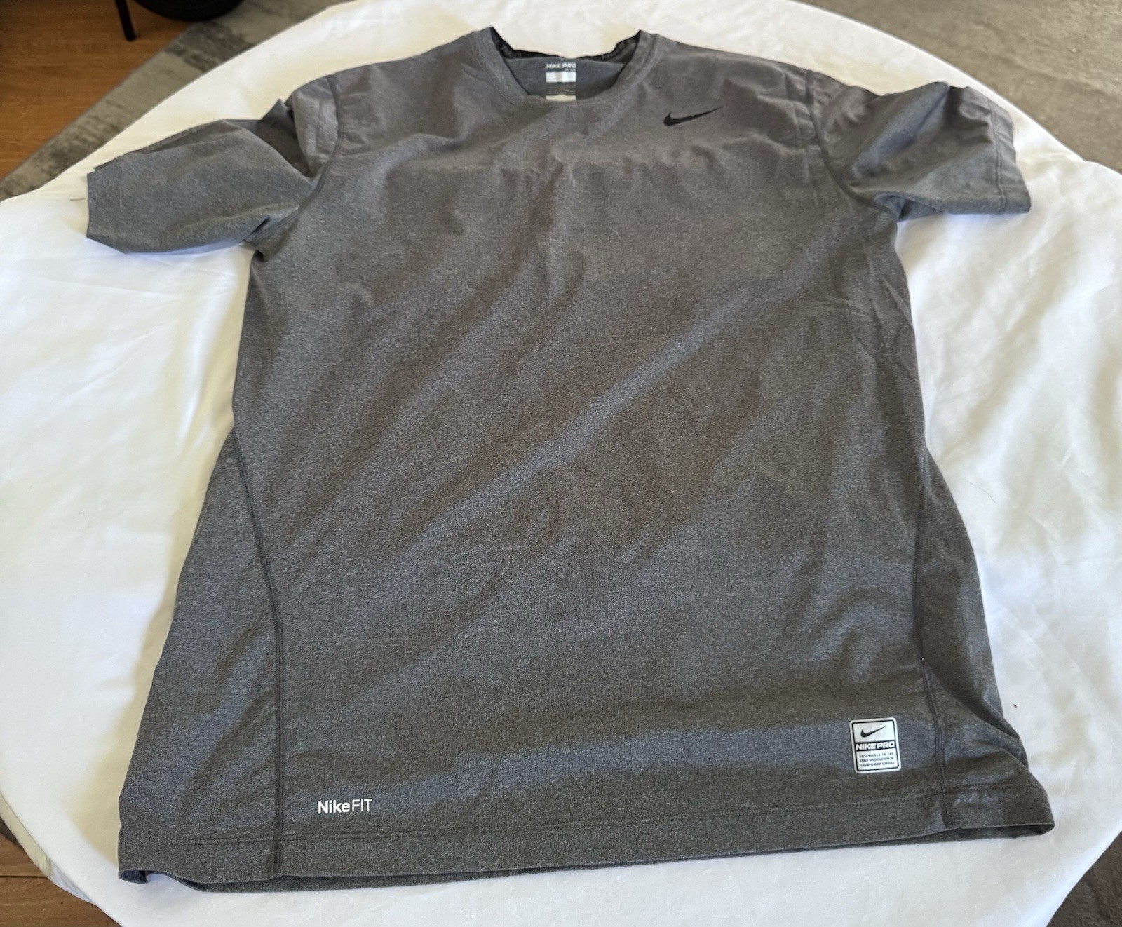 NWOT Nike Pro Combat Shirt Fitted Mens Large Crewneck Tee Gray gallery