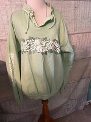 Crazy Shirts Hawaii Original Made USA Floral Long Sleeve Green Mens M