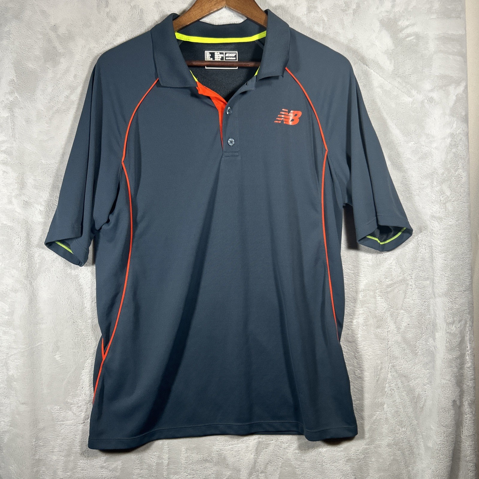 New Balance NB Dry Blue Polo Sports Shirt Men’s Size L Lightweight Performance gallery