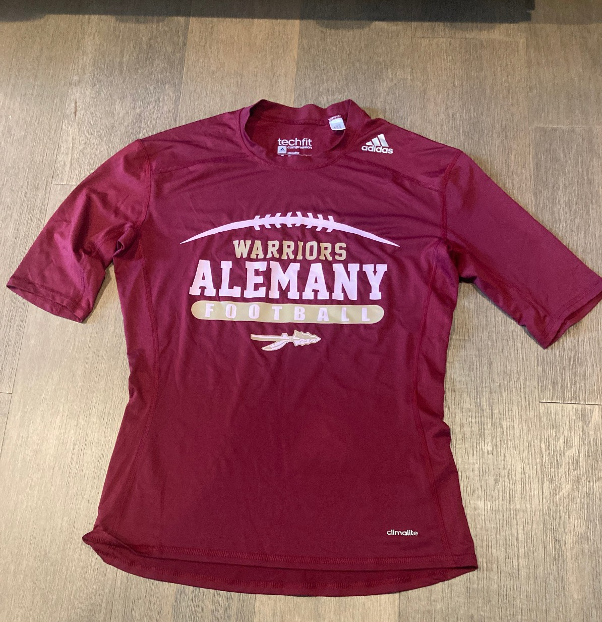 Mens Adidas Climalite Techfit Compression Shirt Alemany Football Large gallery