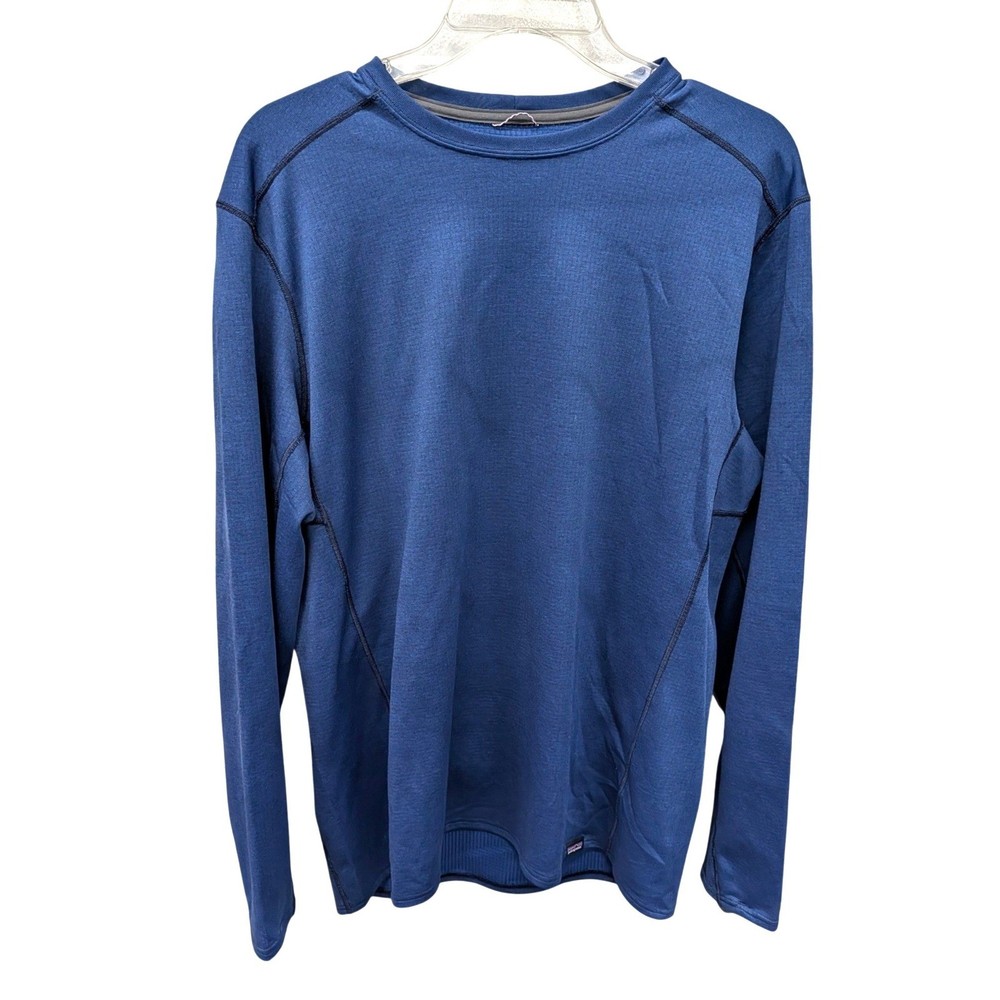 Patagonia Men's Capilene Midweight Baselayer Blue Polartec Crew Neck Top- L