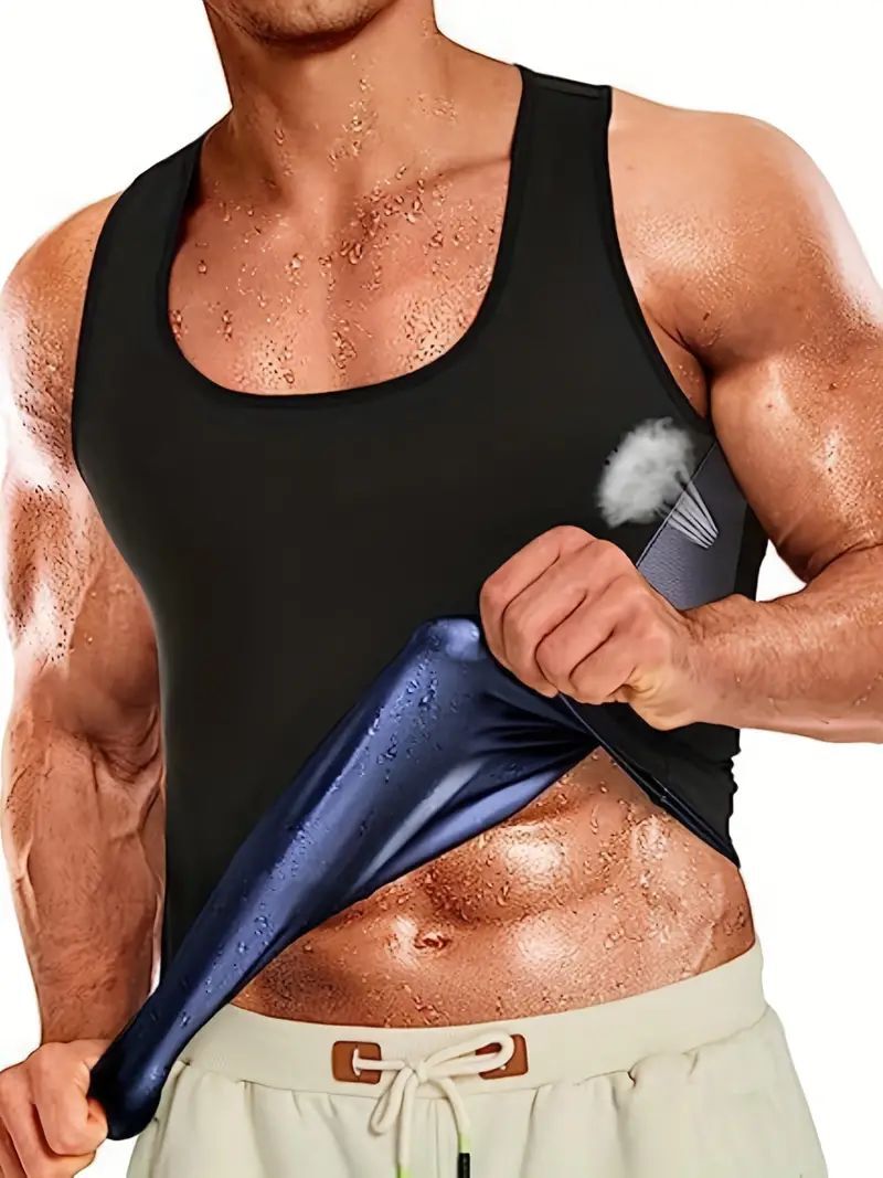 Men Gynecomastia Compression Shirt Sauna Vest Fitness Body Shaper Sweat Tank Top gallery