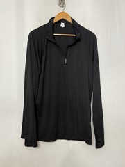 Alo Yoga Mens 1/4 Zip Pullover Black Performance Long Sleeve L Athleisure Logo