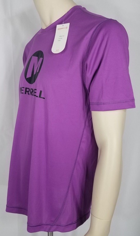 NWT Merrell purple black Select Wick athletic short sleeve t-shirt mens Medium gallery