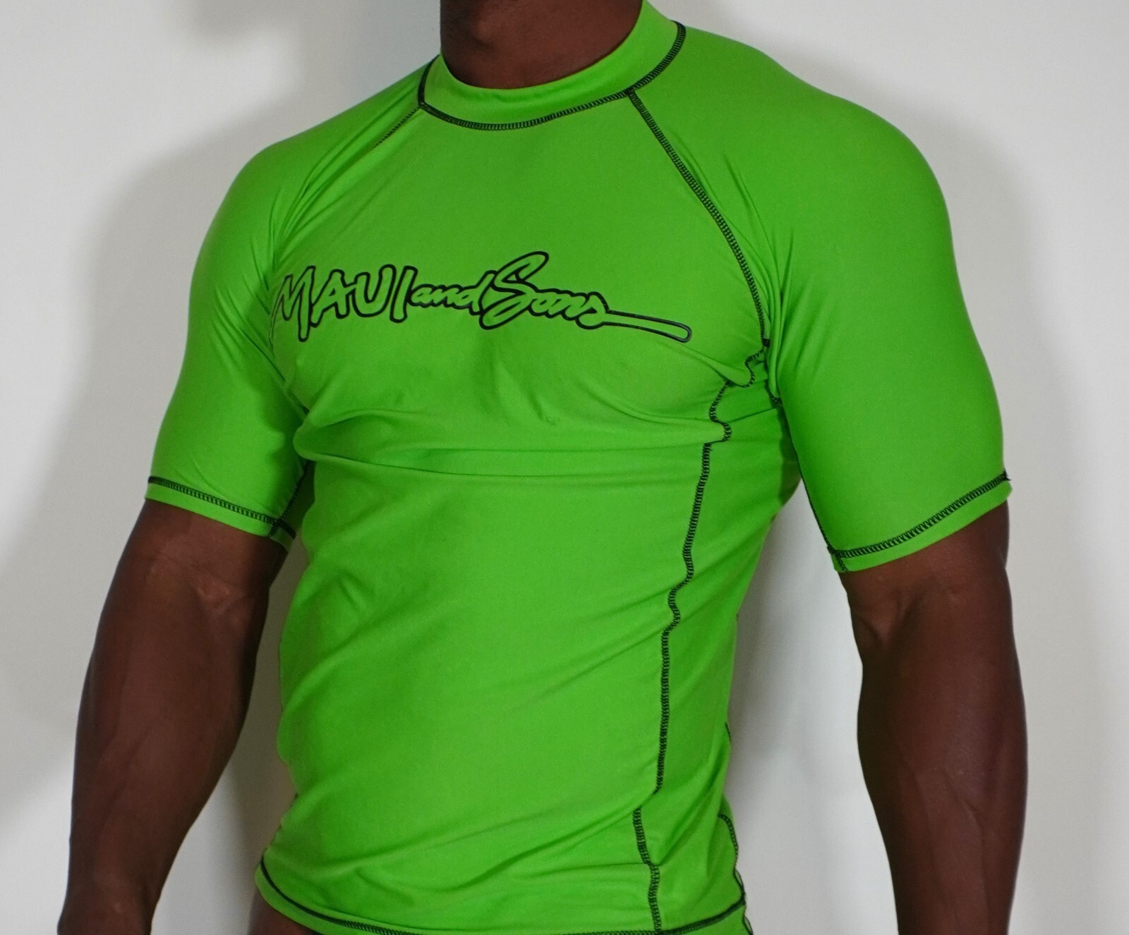 MEN'S BRIGHT GREEN NYLON SHIRT LARGE gallery
