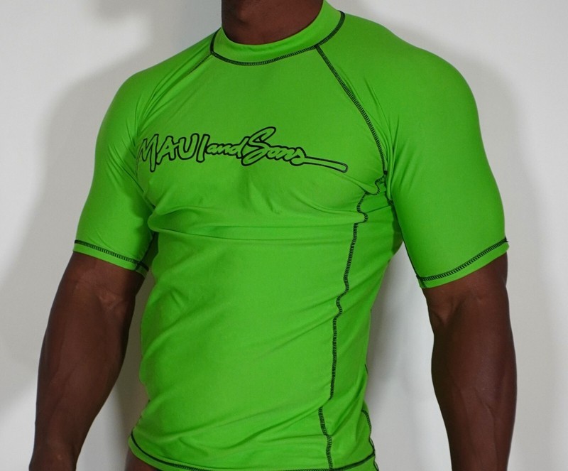 MEN'S BRIGHT GREEN NYLON SHIRT LARGE gallery