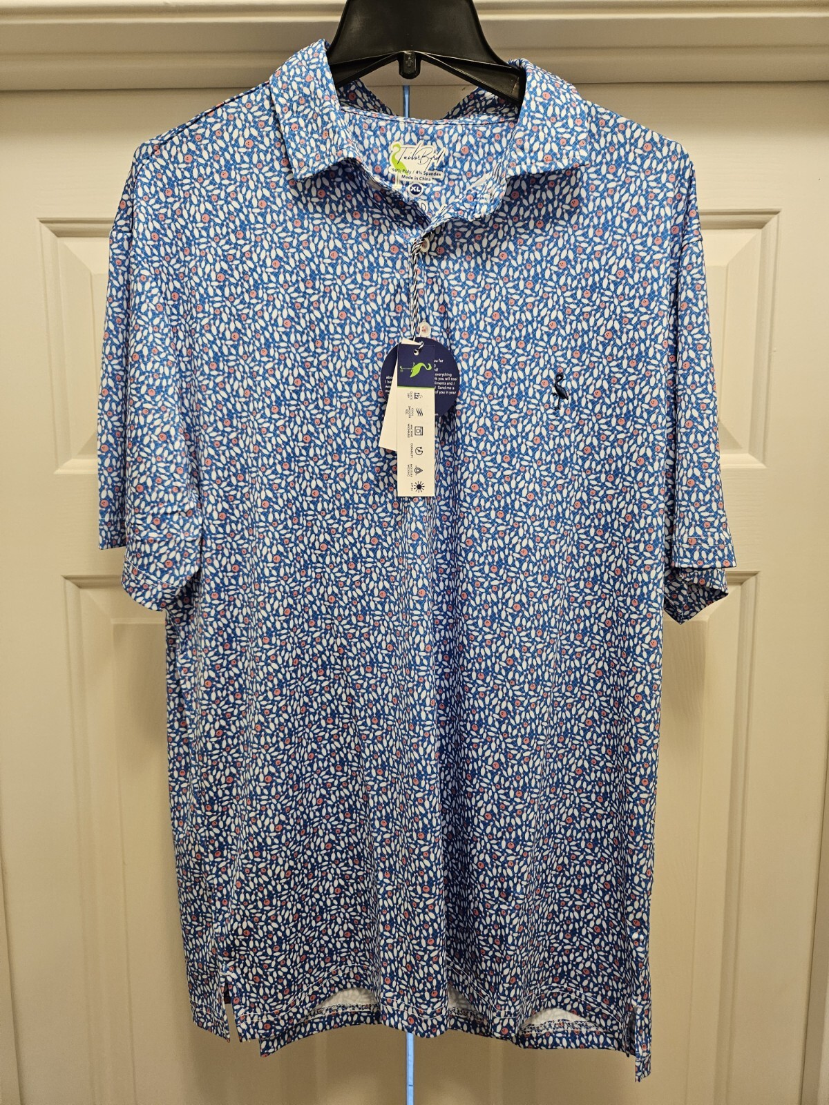 TailorByrd Men's Performance Bowling Polo Shirt “Admiral Blue” Sz XL NEW wTags gallery