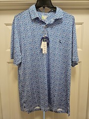 TailorByrd Men’s Performance Bowling Polo Shirt “Admiral Blue” Sz XL NEW wTags