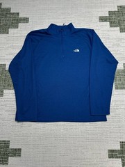 The North Face Pullover Top Mens XL Blue Knit Quarter Zip Mock Neck Warm Winter