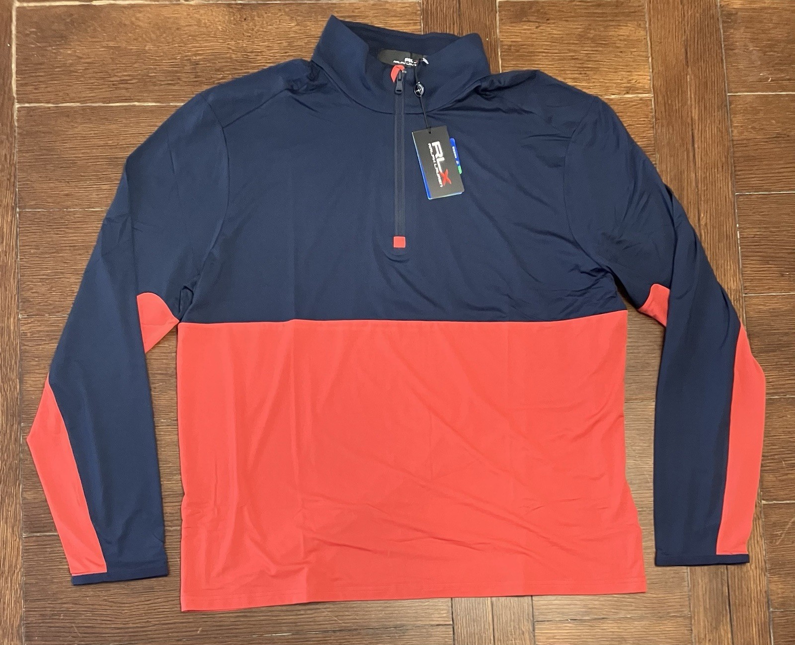 RLX Ralph Lauren Men’s Performance Half-Zip Pullover Navy Red Size M NWT gallery