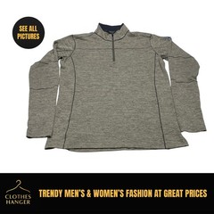 KUHL Quarter Zip Pullover Mens Medium Heather Gray 3118 Thumbholes Athletic
