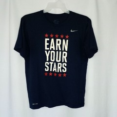 Nike Dri-Fit USA Football T Shirt Short Slve Tee Navy Blue Crewneck Mens Large